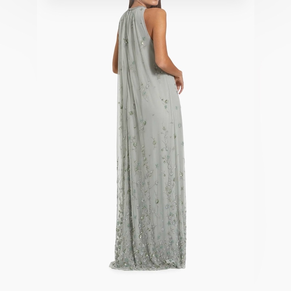 Mac Duggal Silver Embellished High Low Gown - Picture 2 of 5